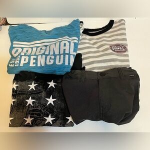 Bundle of 4 Boys Size 10 - Hurley, Zara, Penguin And Vans